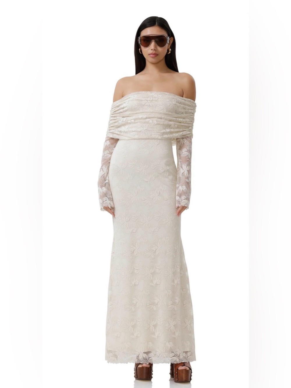 AFRM by Anthropologie Plus,Thelma Lace Ivory Dress,Size 1X,NWT